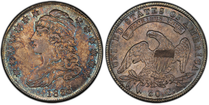 1835 Capped Bust Half Dollar. O-101. MS-65+ (PCGS).